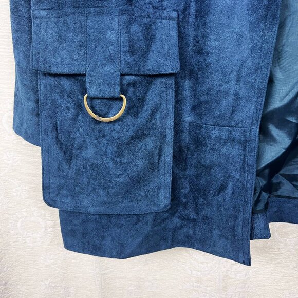 Ivy Jane faux suede open jacket d-ring roll-tab sleeve relaxed fit lagenlook - Picture 5 of 10